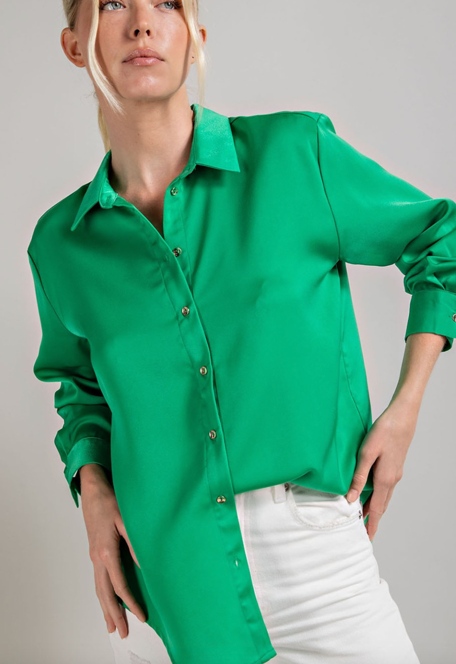Button Down Collared Blouse (2 Colours)