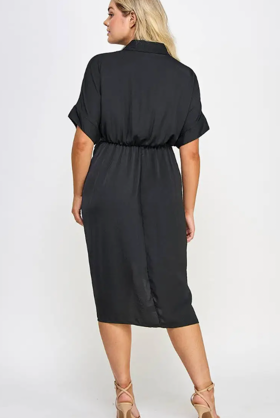 Black plus size dress