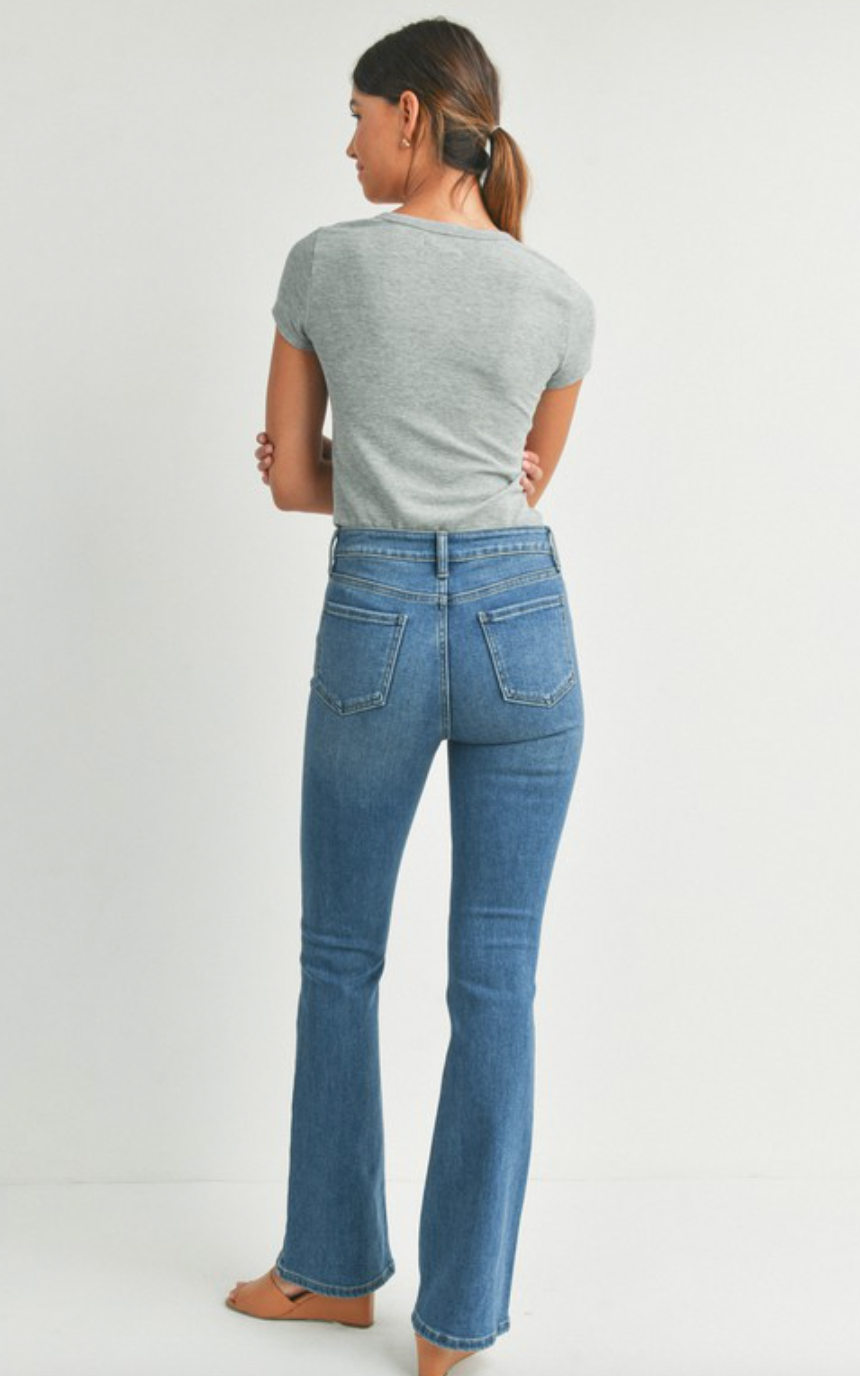 Olive Denim Flare Jeans