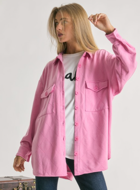 Pink Quilted Shacket