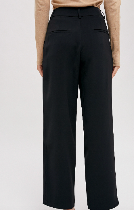 Black wide leg trouser with pockets