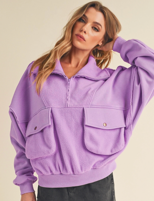 Pullover fleece with utility pockets