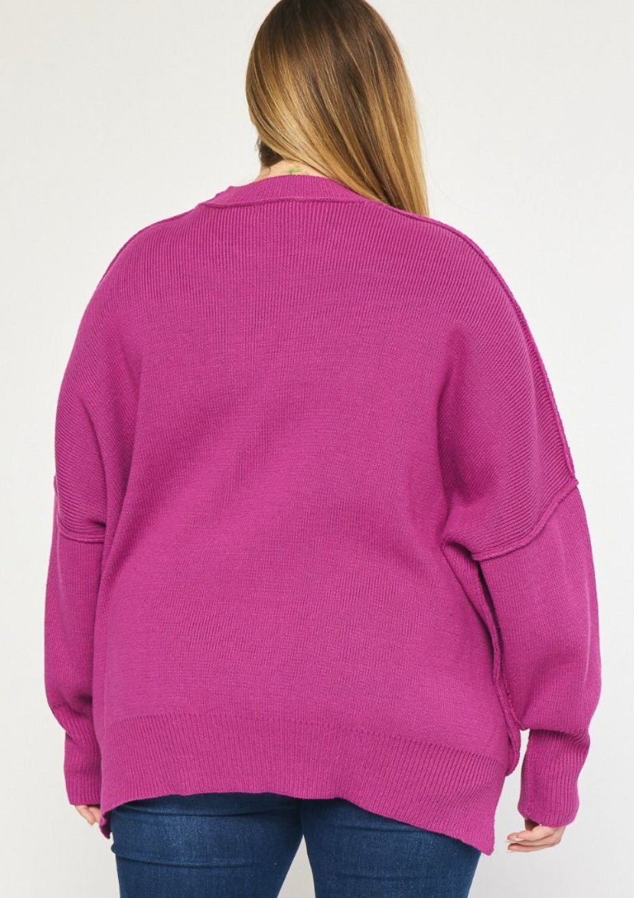 Pink plus size sweater