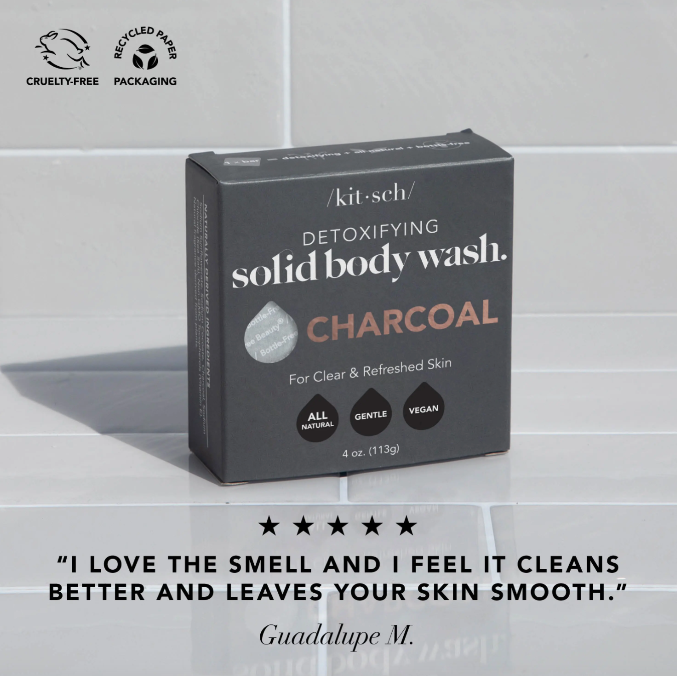 KITSCH Charcoal Detoxifying Body Wash Bar