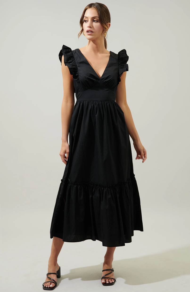Black Bow Midi Dress