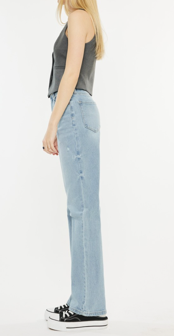 High Rise True Straight Jeans