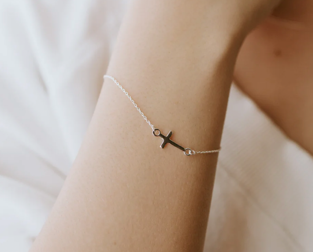 Cross Bracelet - Sterling Silver