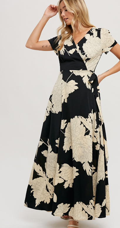 Floral Wrap Maxi Dress