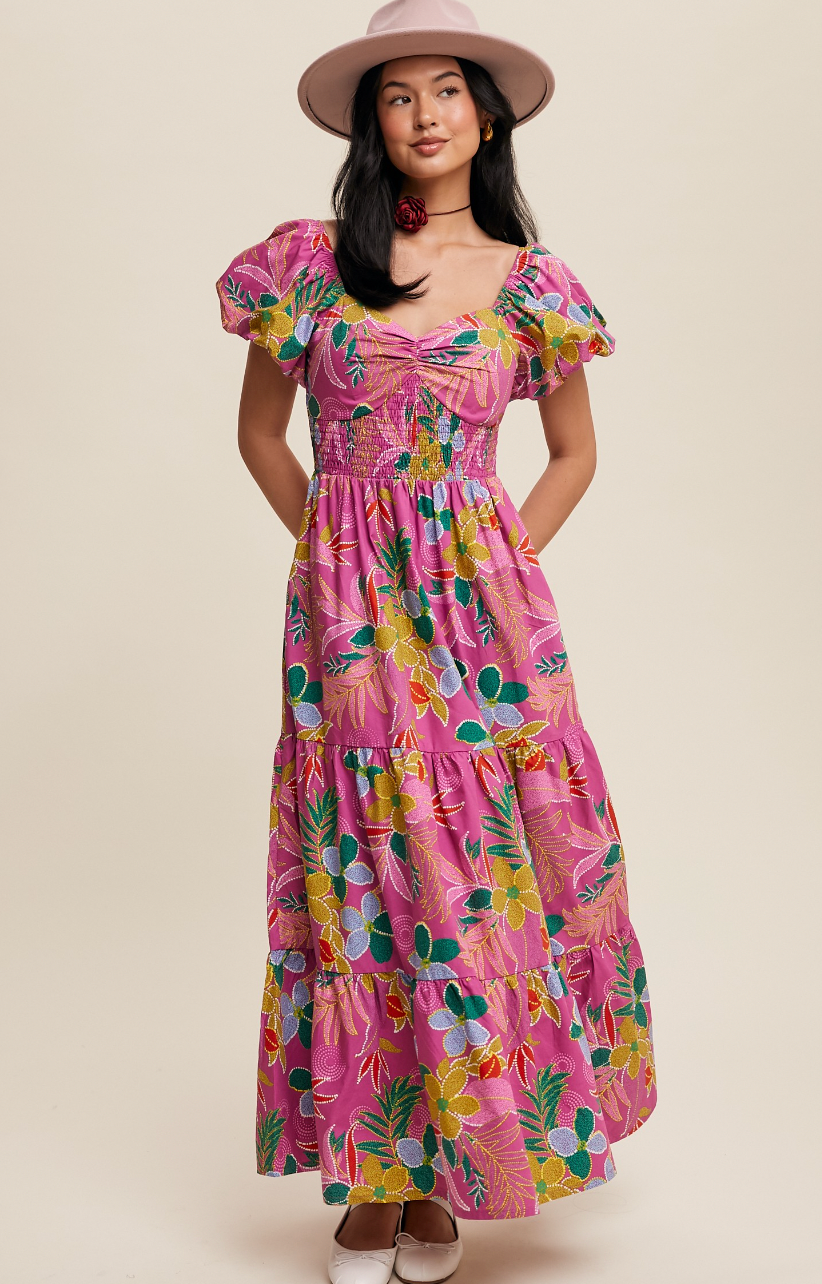 Bright floral maxi dress