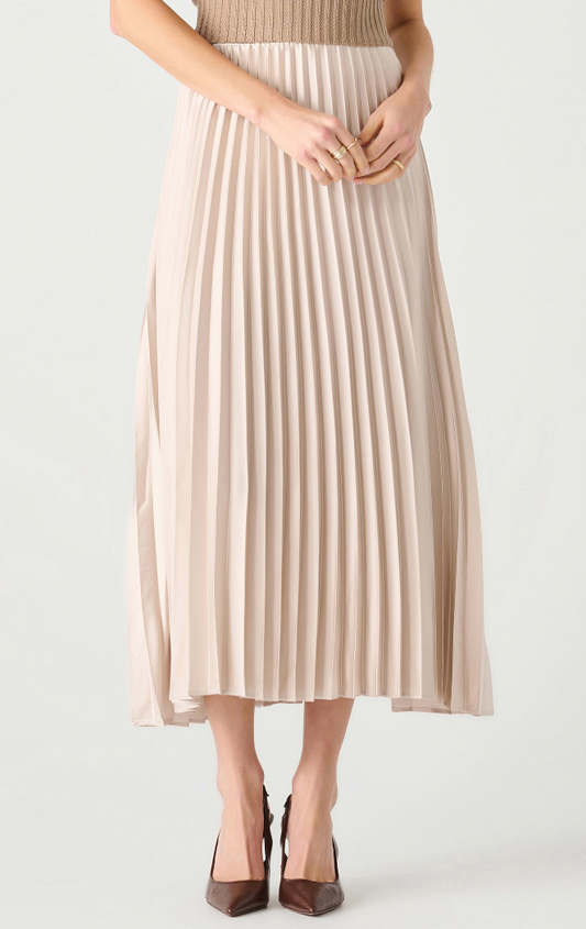 Champagne Pleated Maxi Skirt