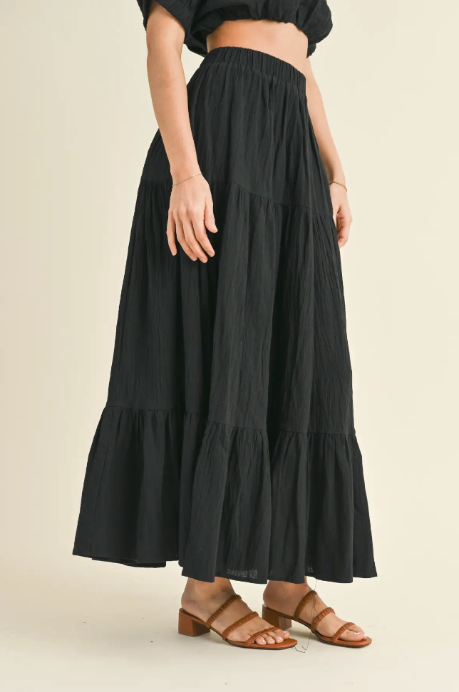 black cotton skirt