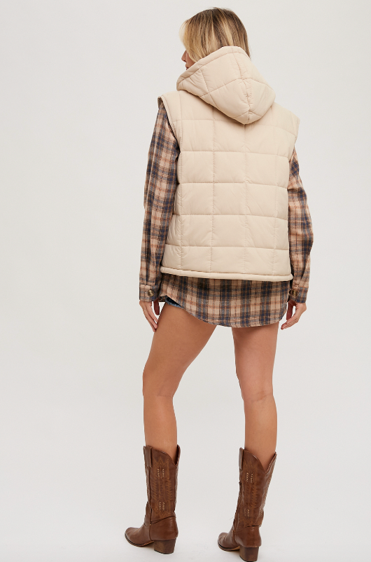 Beige puffer vest