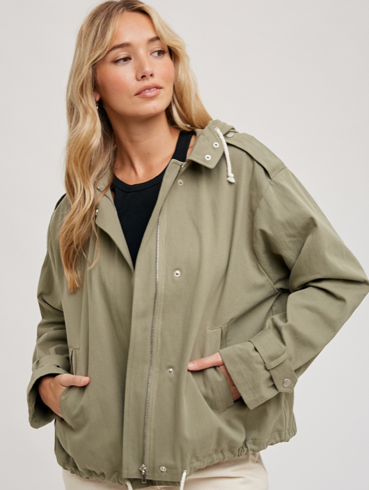 Drawstring Hooded Jacket