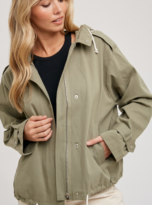 Drawstring Hooded Jacket