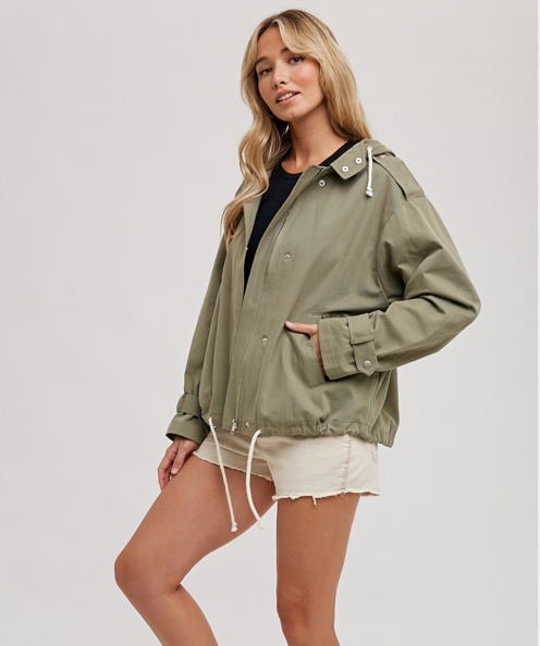 Drawstring Hooded Jacket