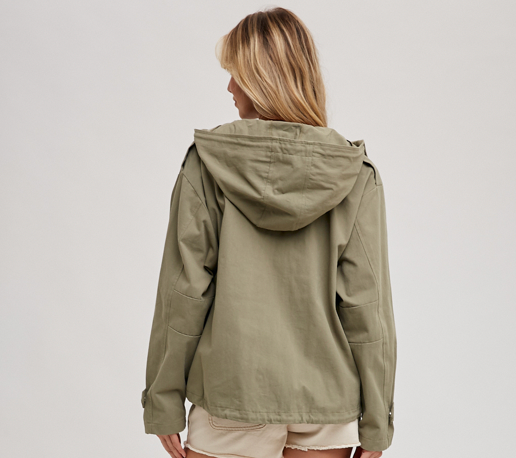 Drawstring Hooded Jacket