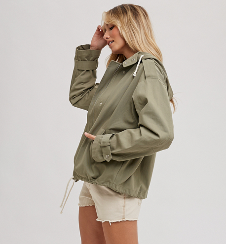 Drawstring Hooded Jacket