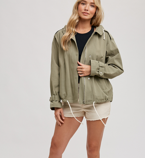 Drawstring Hooded Jacket