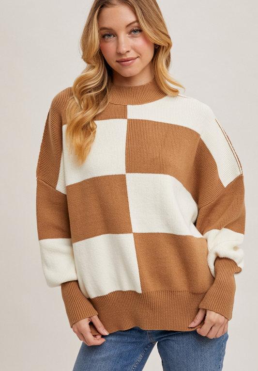 Colourblock Dolman Knit Sweater