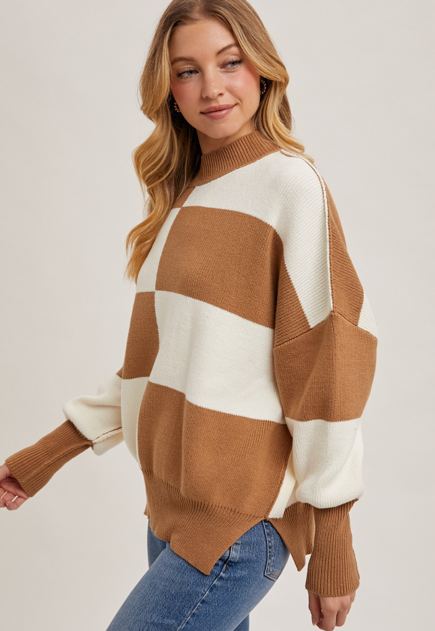 Colourblock Dolman Knit Sweater