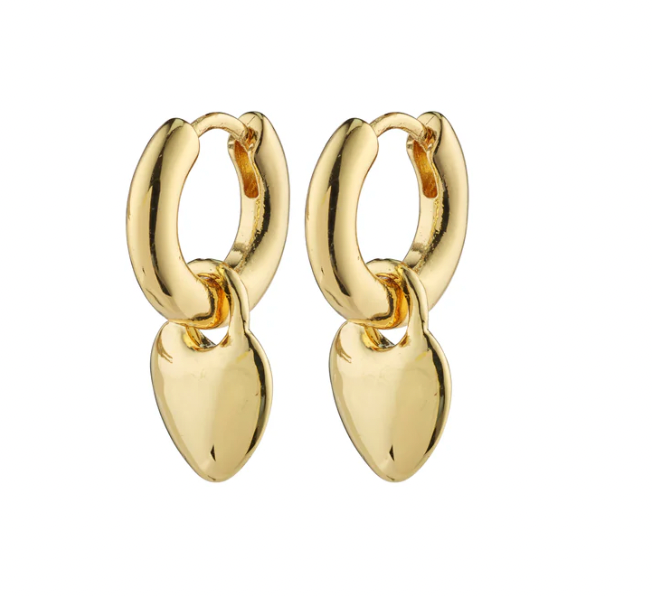 Sophia recycled heart hoops gold-plated earrings