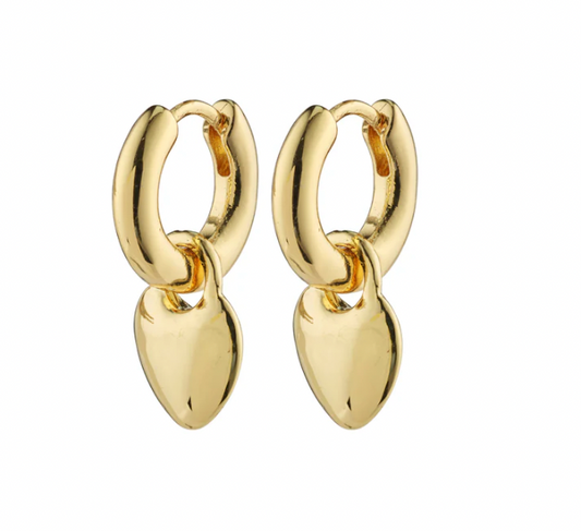 Sophia recycled heart hoops gold-plated earrings