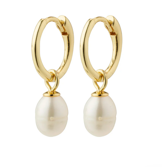 Berthe Recycled Pearl Hoop Earrings