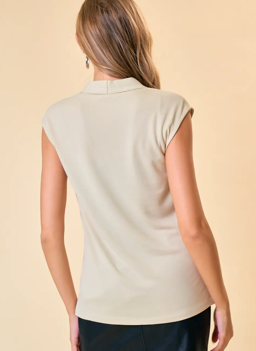 Pintucked V-Neck Modal Knit Top