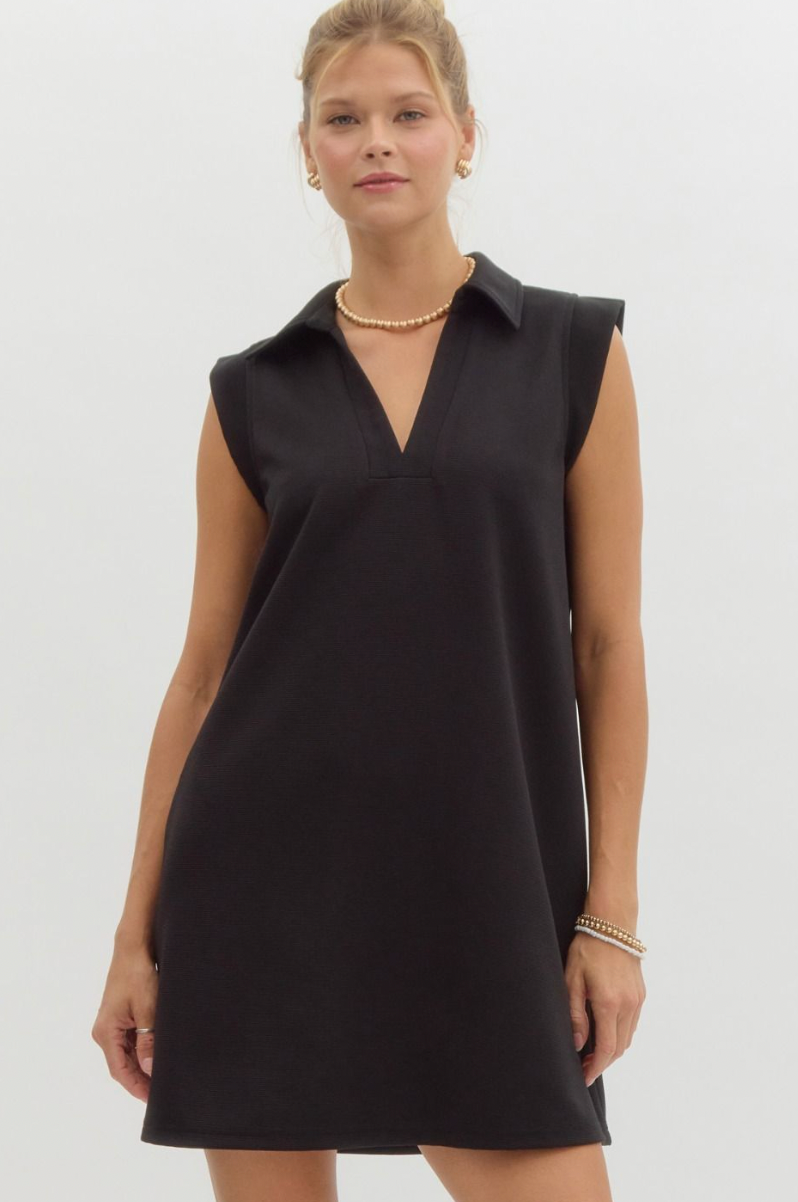 Collared Black Dress