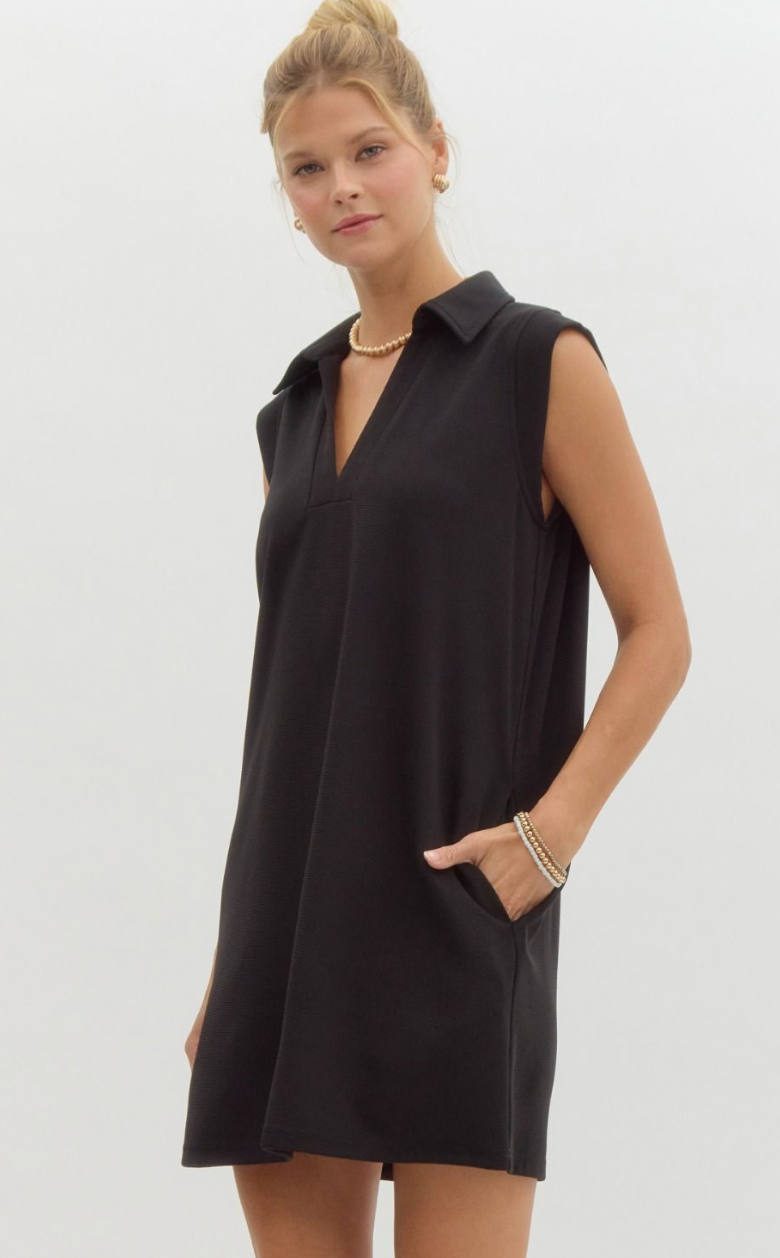 Collared Black Dress