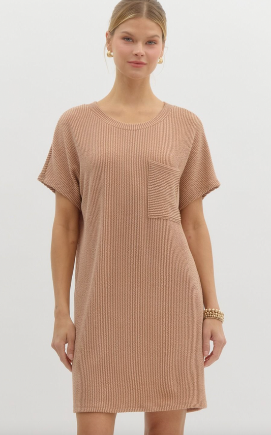 Ribbed Knit T-Shirt Dress