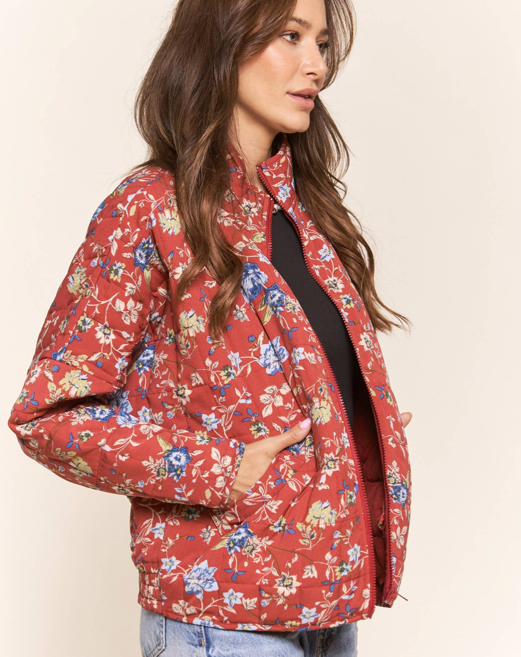 Quilted floral jacket