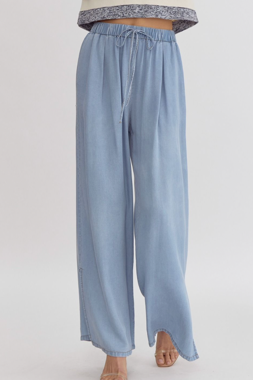 Light Denim Chambray Pants