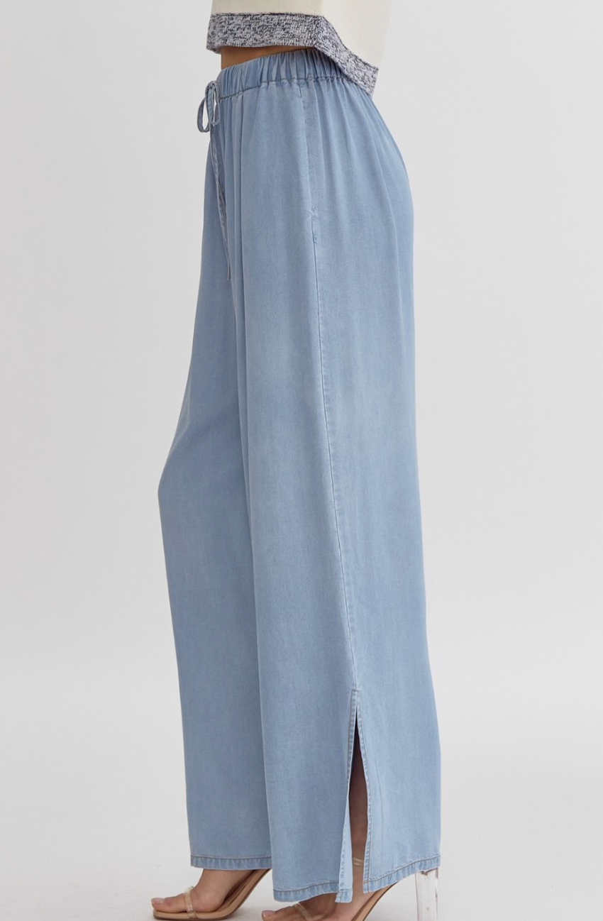 Light Denim Chambray Pants