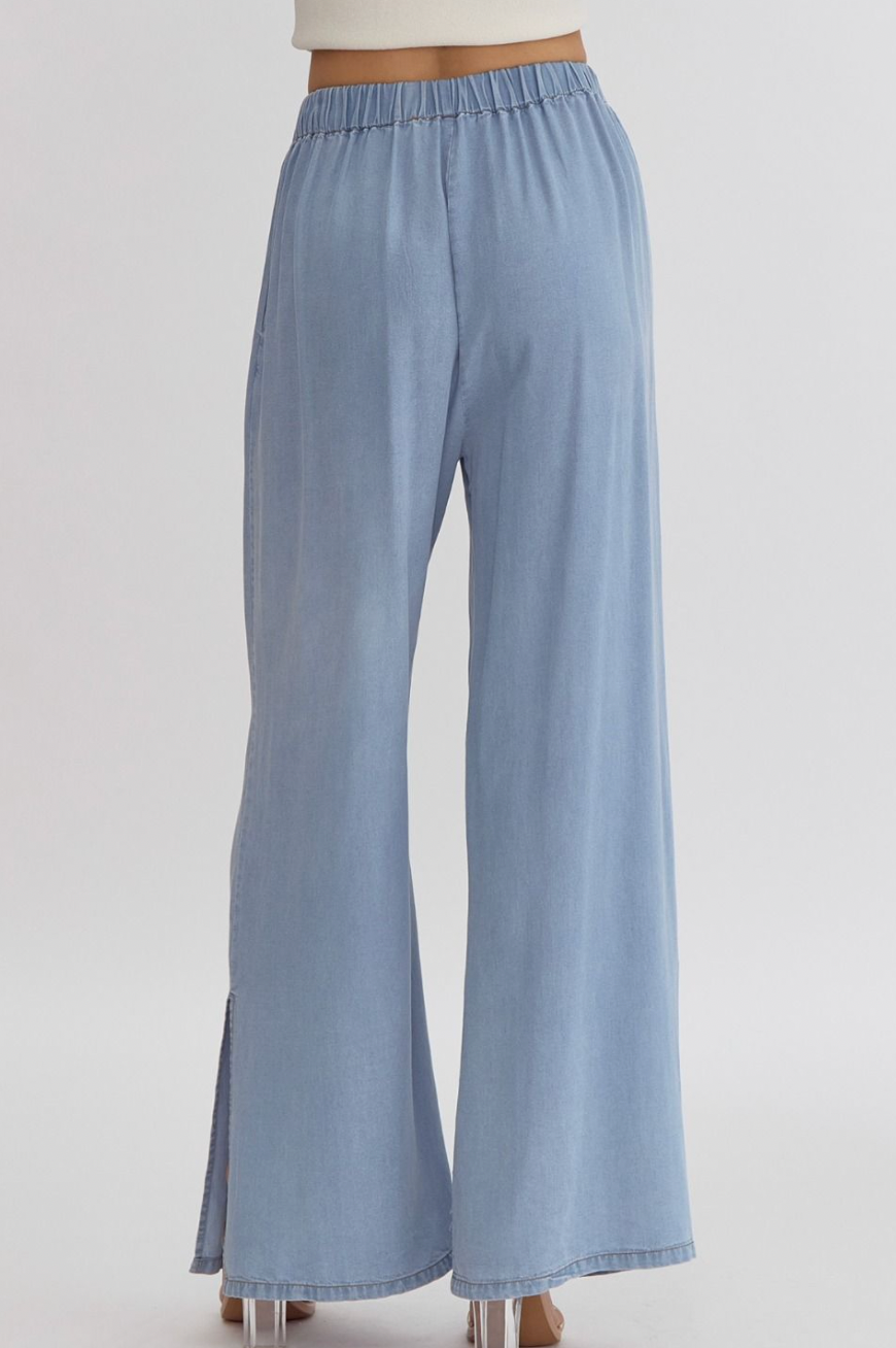 Light Denim Chambray Pants