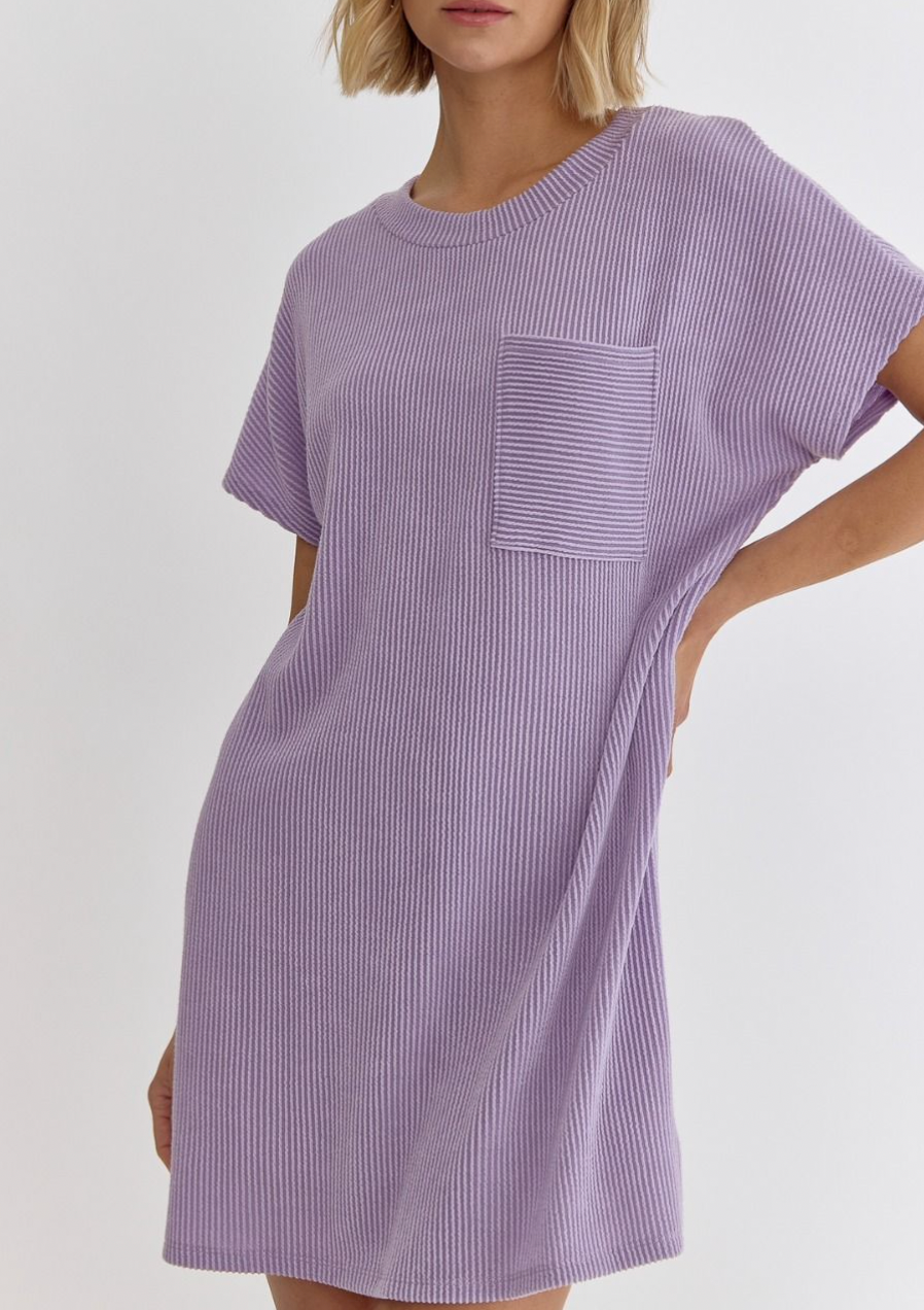 Ribbed Knit T-Shirt Dress (3 Colours)