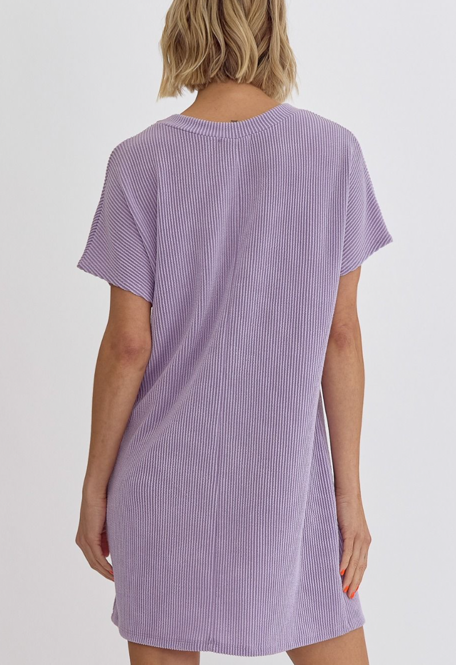 Ribbed Knit T-Shirt Dress (3 Colours)