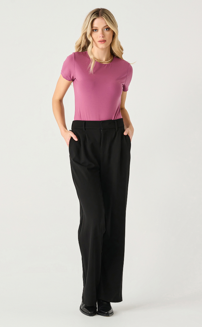 Wide Leg Ponte Knit Trouser