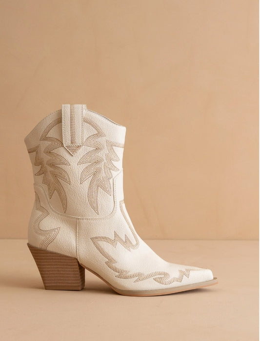 The Nantes Beige Cowboy Boots