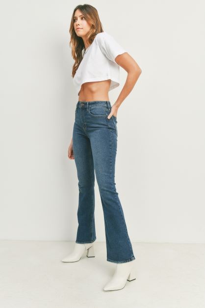 High rise slim flare jeans