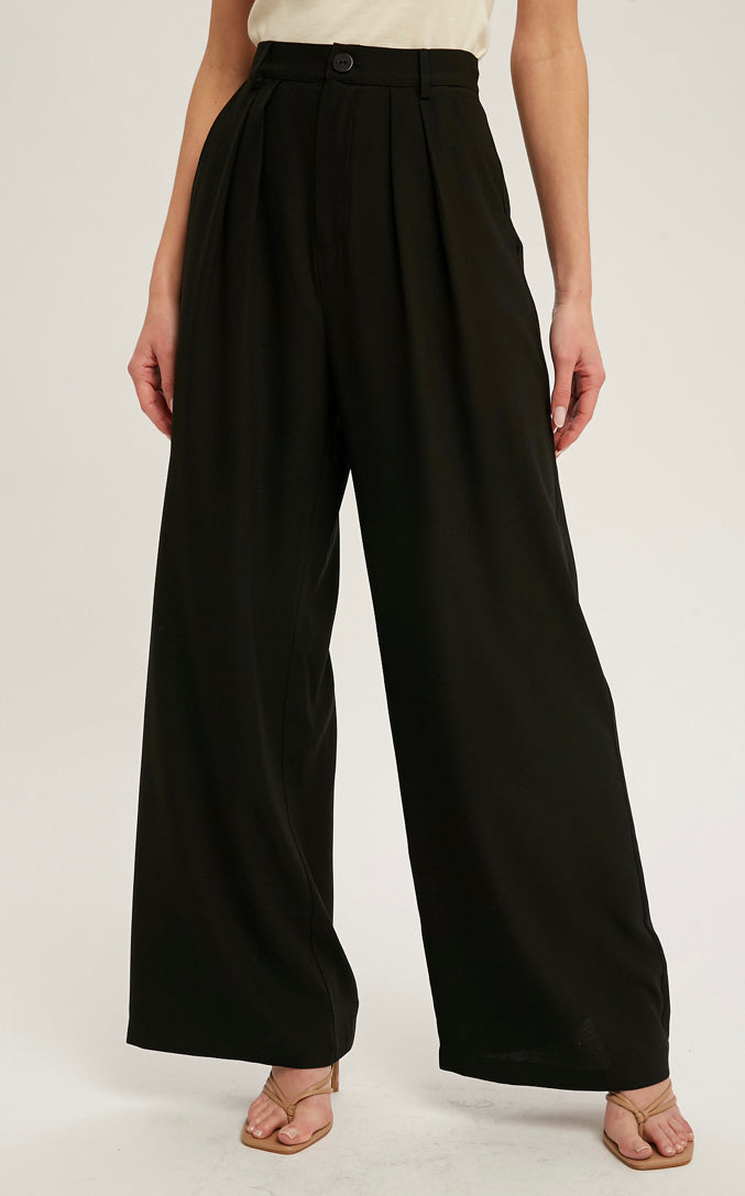 Women's black trouser pants with pockets