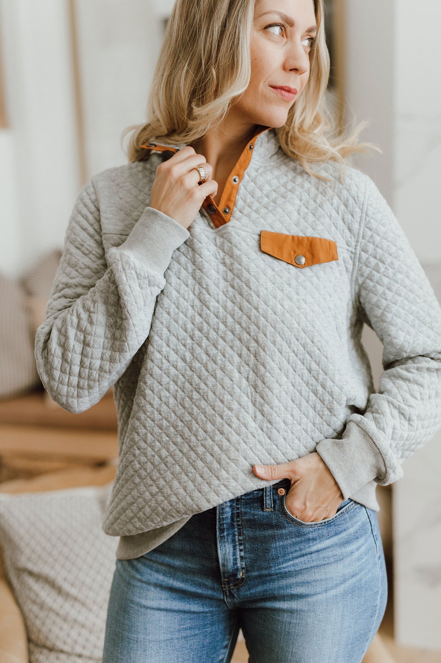 Quilted pullover
