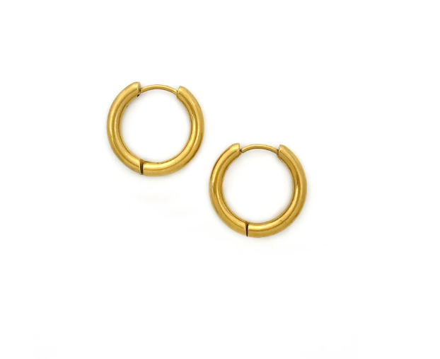 Women's 14k gold plated hoop earrings
