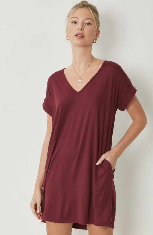 Womens soft dress with pockets