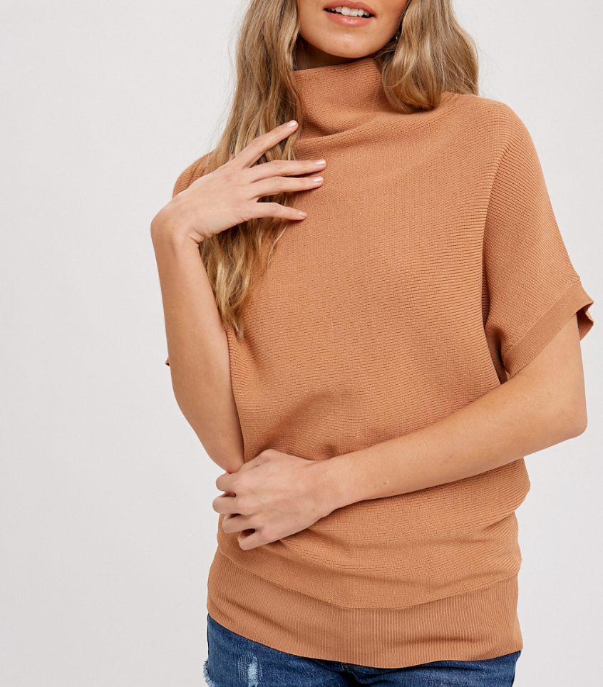 Slouch Neck Short Sleeve Pull Over (2 Colours)